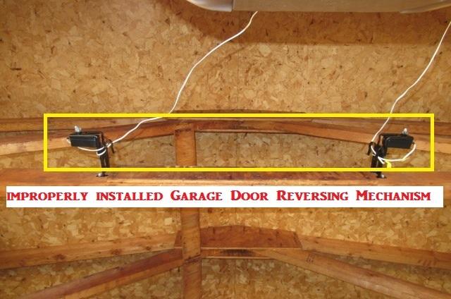 Improperly Installed Garage Door Reversing Mechanism