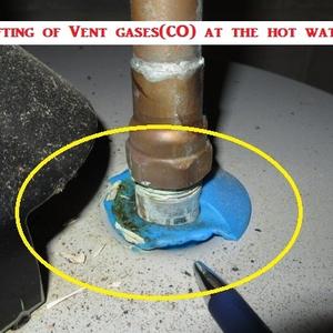 Back Drafting of Vent Gases (CO) at the Hot Water Tank